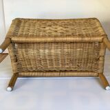 Rattan wicker magazine holder