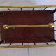 Magazine holder or vintage wood & brass bottles