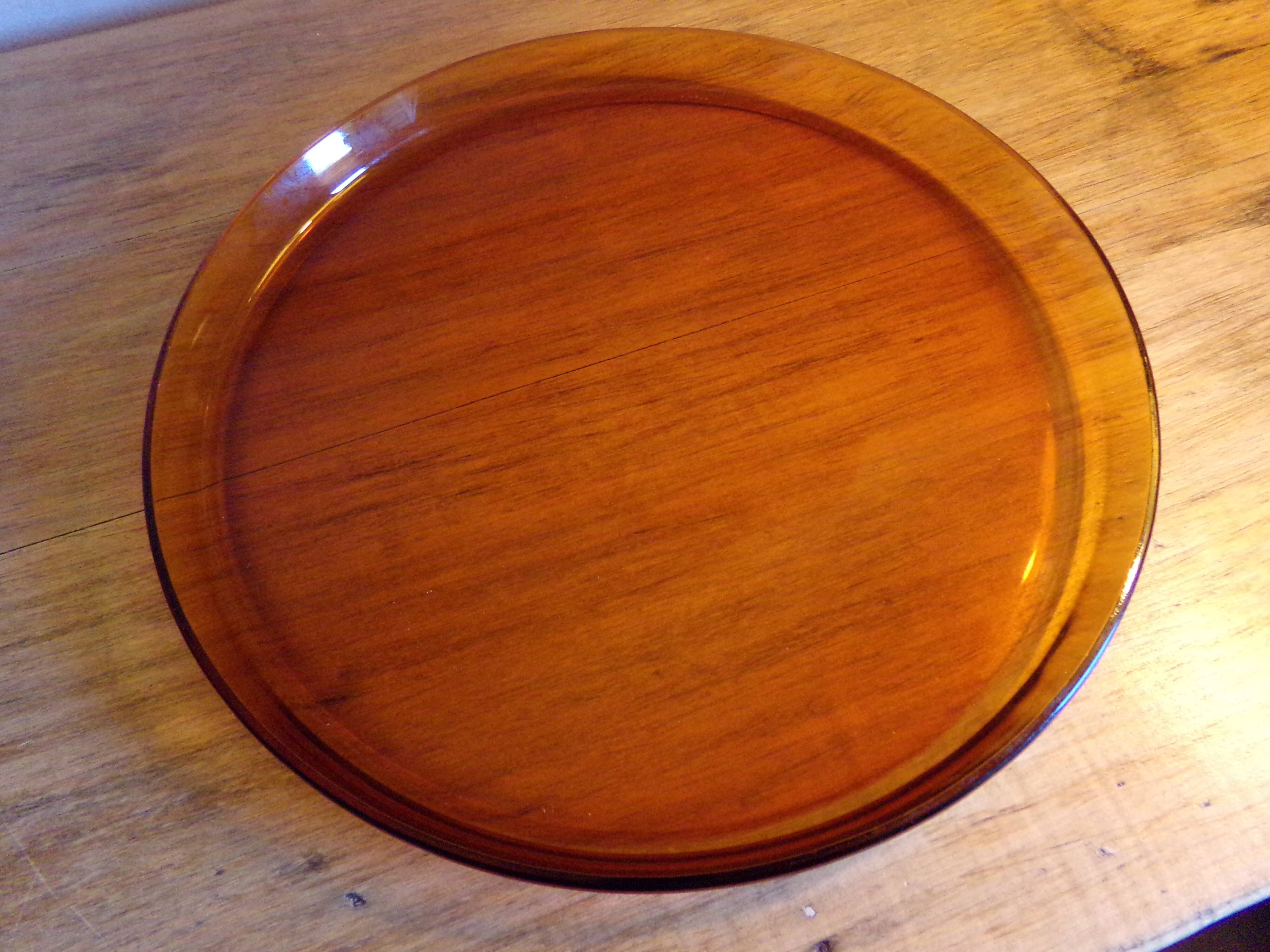 Smoked glass round tray