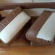Brown leather sofa
