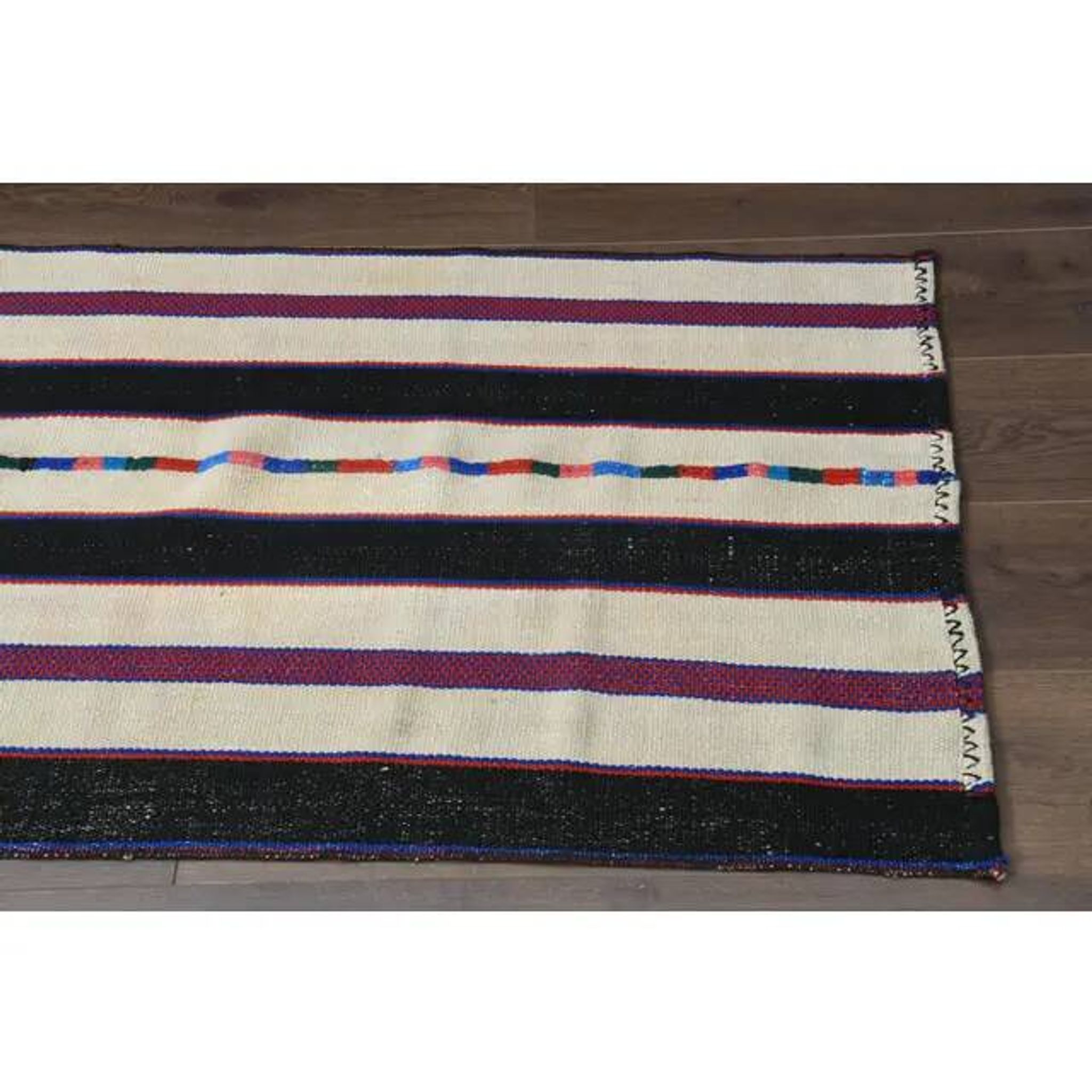 1970s vintage Turkish Oushak handmade wool cotton white runner rug 73x265