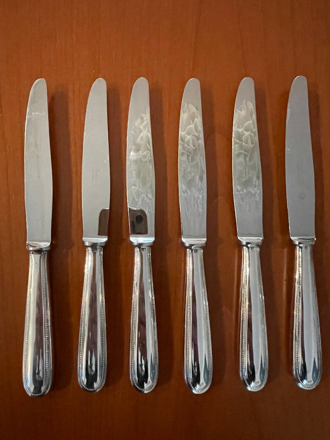 Christofle pearls 6 dessert cheese dessert knives