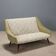 Small vintage sofa in fabric and foam, design, Italy, 1950s-1960s.