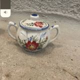 Lunch set - milk jug, sugar bowl and two dishes - vintage earthenware