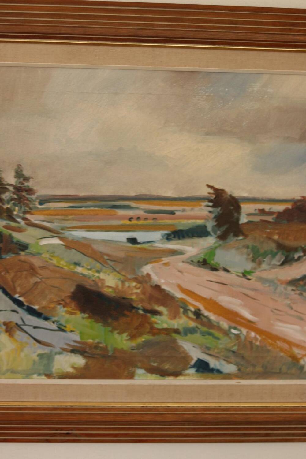 Huile sur toile suédoise – “Paysage” par Budde Nielsen – Signée et encadrée