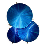 Straw marquetry nesting tables