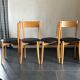 Set of 4 vintage pine dining chairs