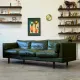 Olive leather sofa, Denmark, 1960s/70s, vintage mid-century modern