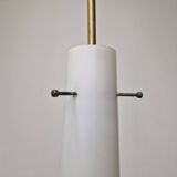 Stilnovo Pendant in Milk Glass and Brass, Italy 1960's