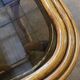 Rattan and smoked glass coffee table, vintage 1970s design.