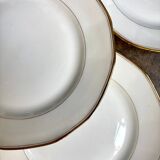 6 CBCie white and gold porcelain dinner plates