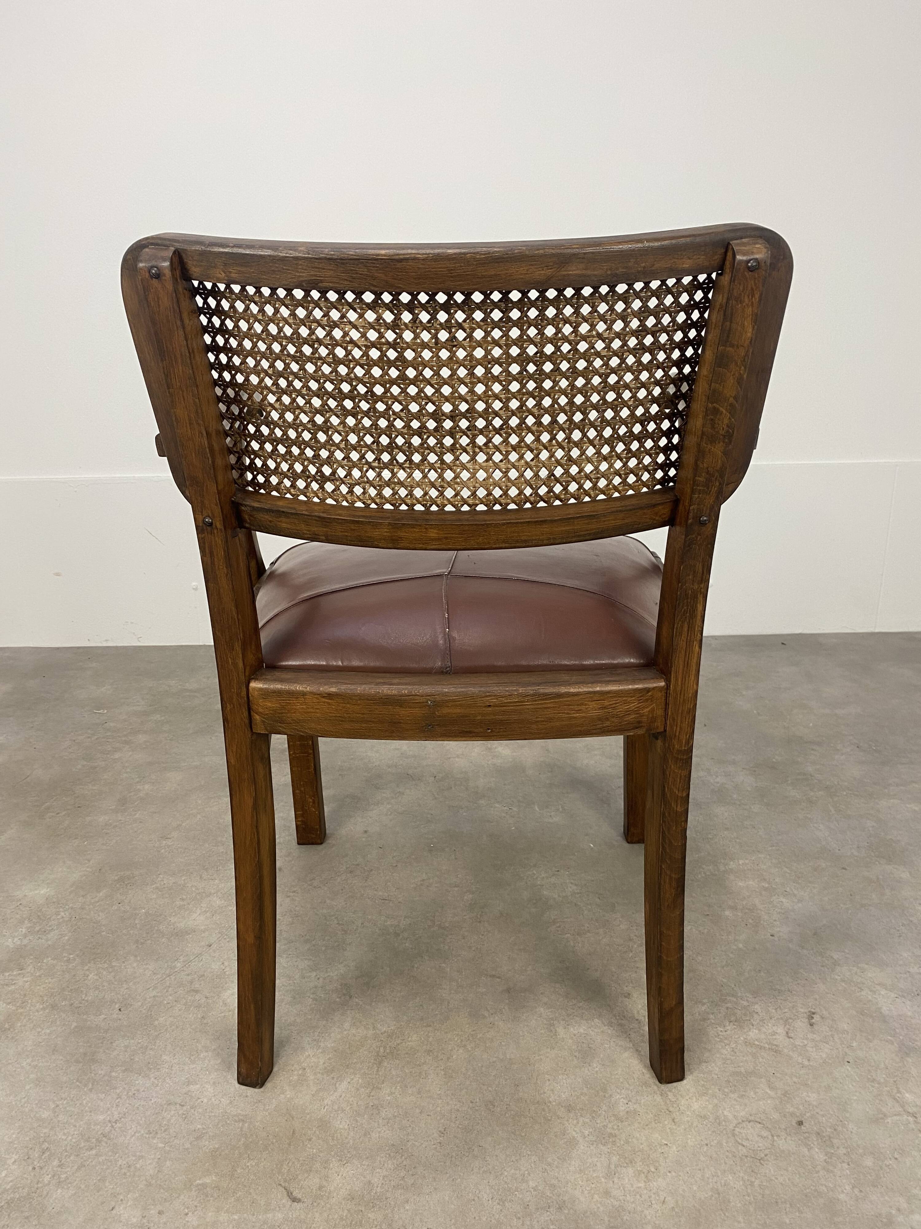 Office chair format bridge wood leather and canning 20s