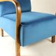 Fauteuil en velours bleu Art Déco, années 1960