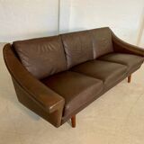 Vintage Danish mid-century retro Aage Christiansen (Matador) leather sofa 60s