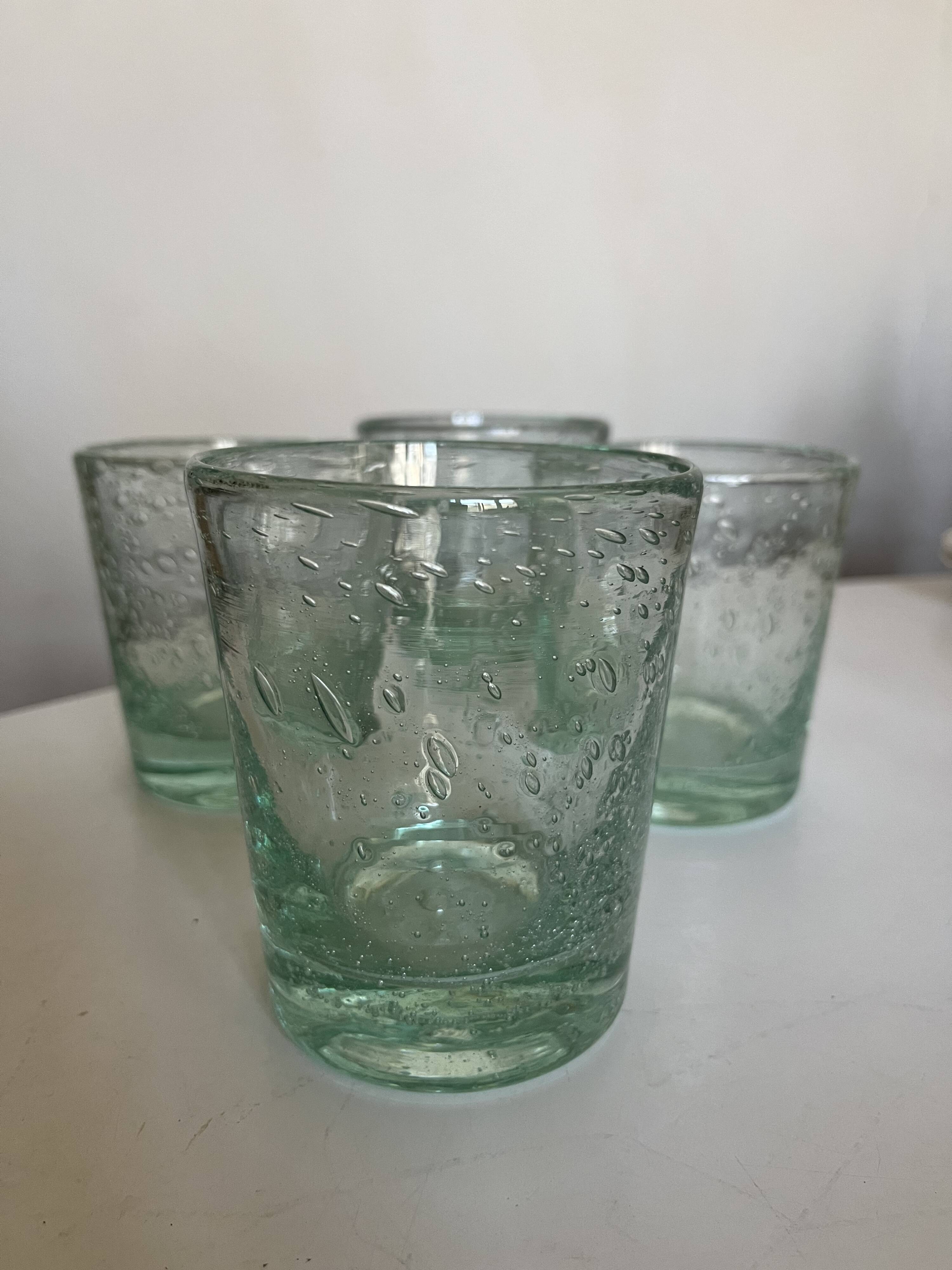 Set of 4 Biot XXL 1960 green Aqua tumblers.