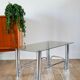 Rectangular coffee table in chrome and smoked glass, design, 1970 - 84 x 38 x 36 cm