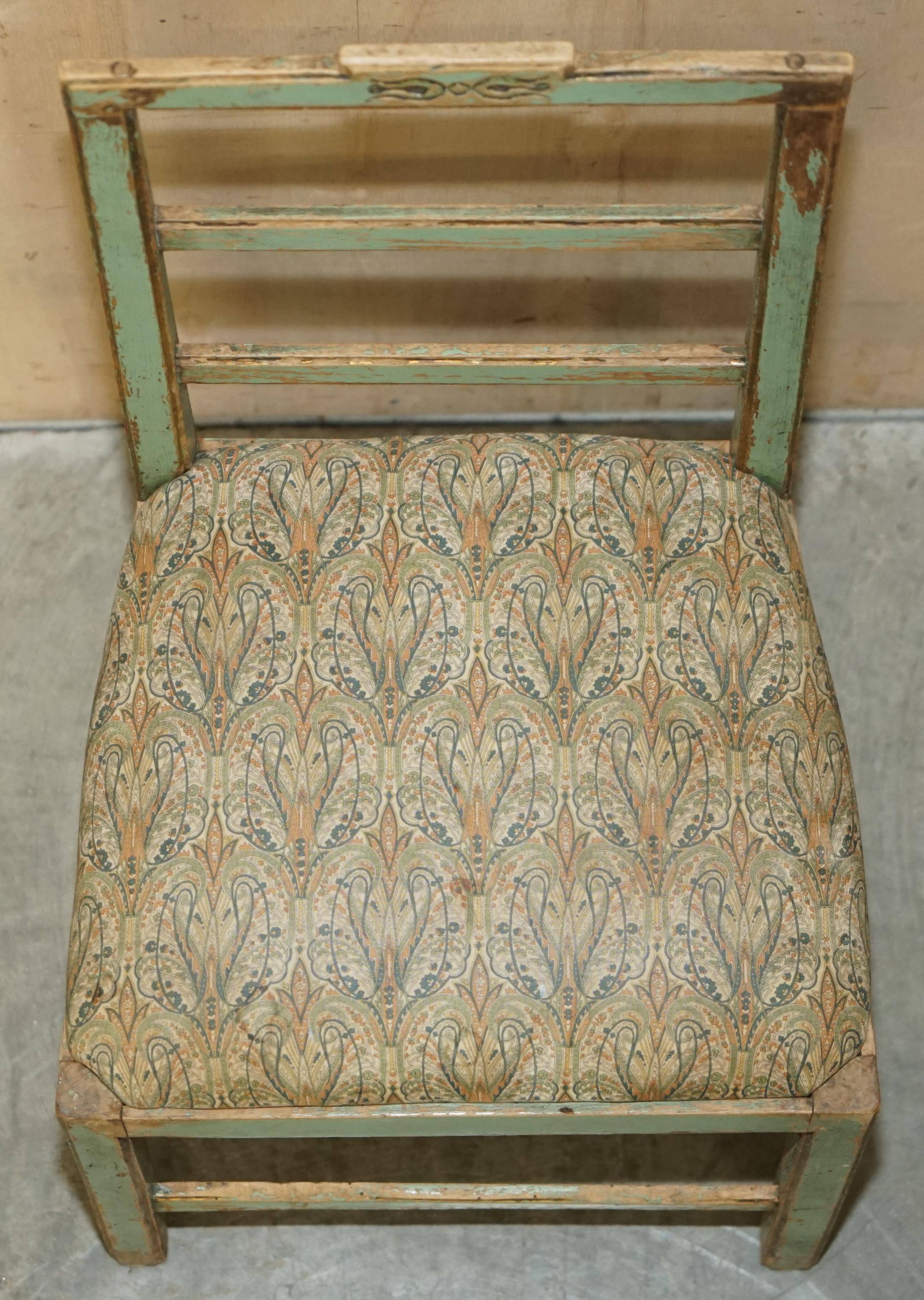 Pair of antique French chairs with original paint.