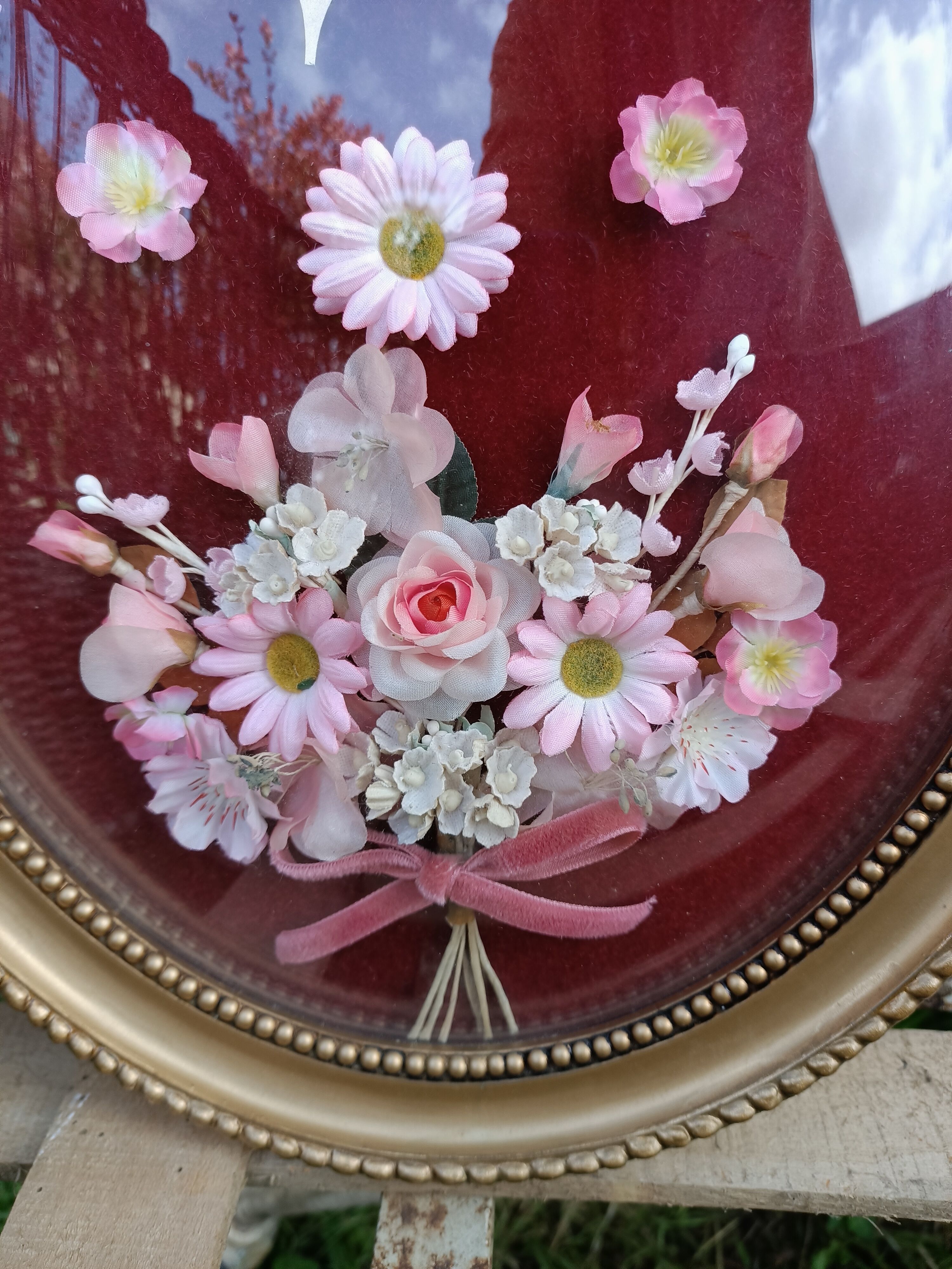 Vintage curved glass clock frame