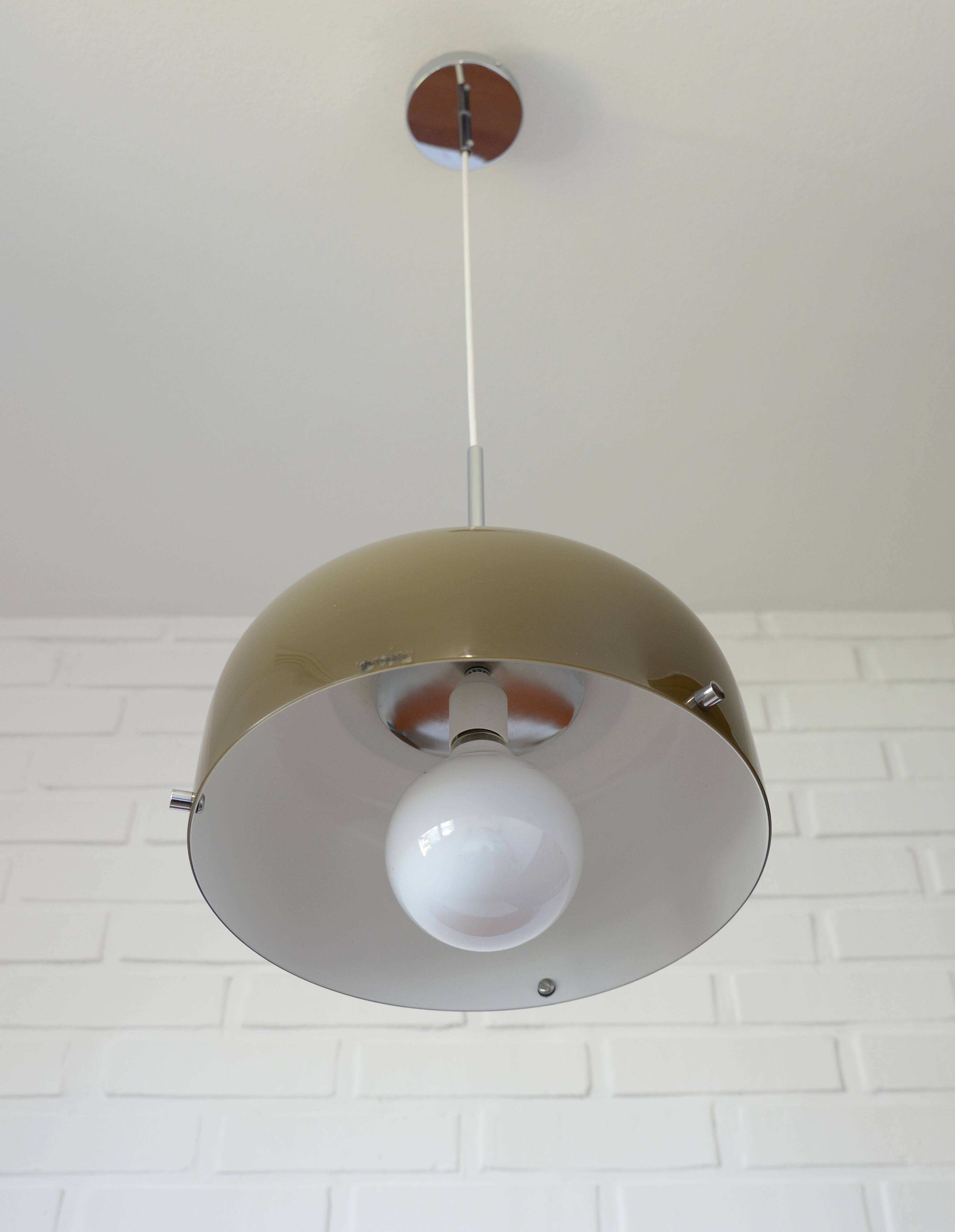 Redesign Vintage Guzzini Meblo Plastic Hanging Lamp Yugoslavia 1970's