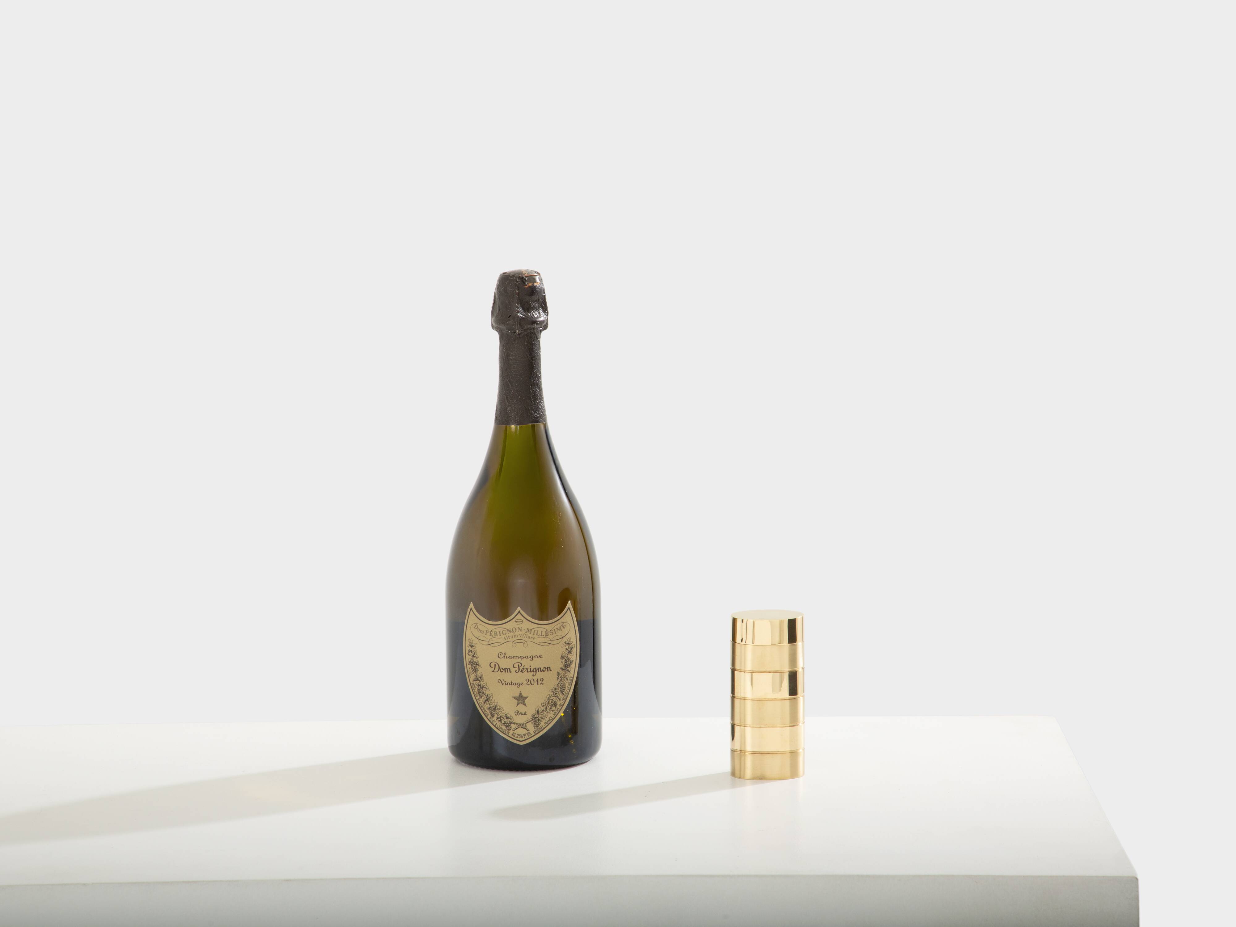 Gabriella Crespi small brushed and polished brass box signed circa 1970.