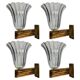 Murano Glass Wall Lamps attributed to Ercole Barovier, Italy, 1940s, Set of 4