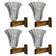 Murano Glass Wall Lamps attributed to Ercole Barovier, Italy, 1940s, Set of 4