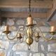 Vintage Dutch brass chandelier 5 branches