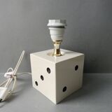 Pied de lampe en forme de dé à jouer, années 80