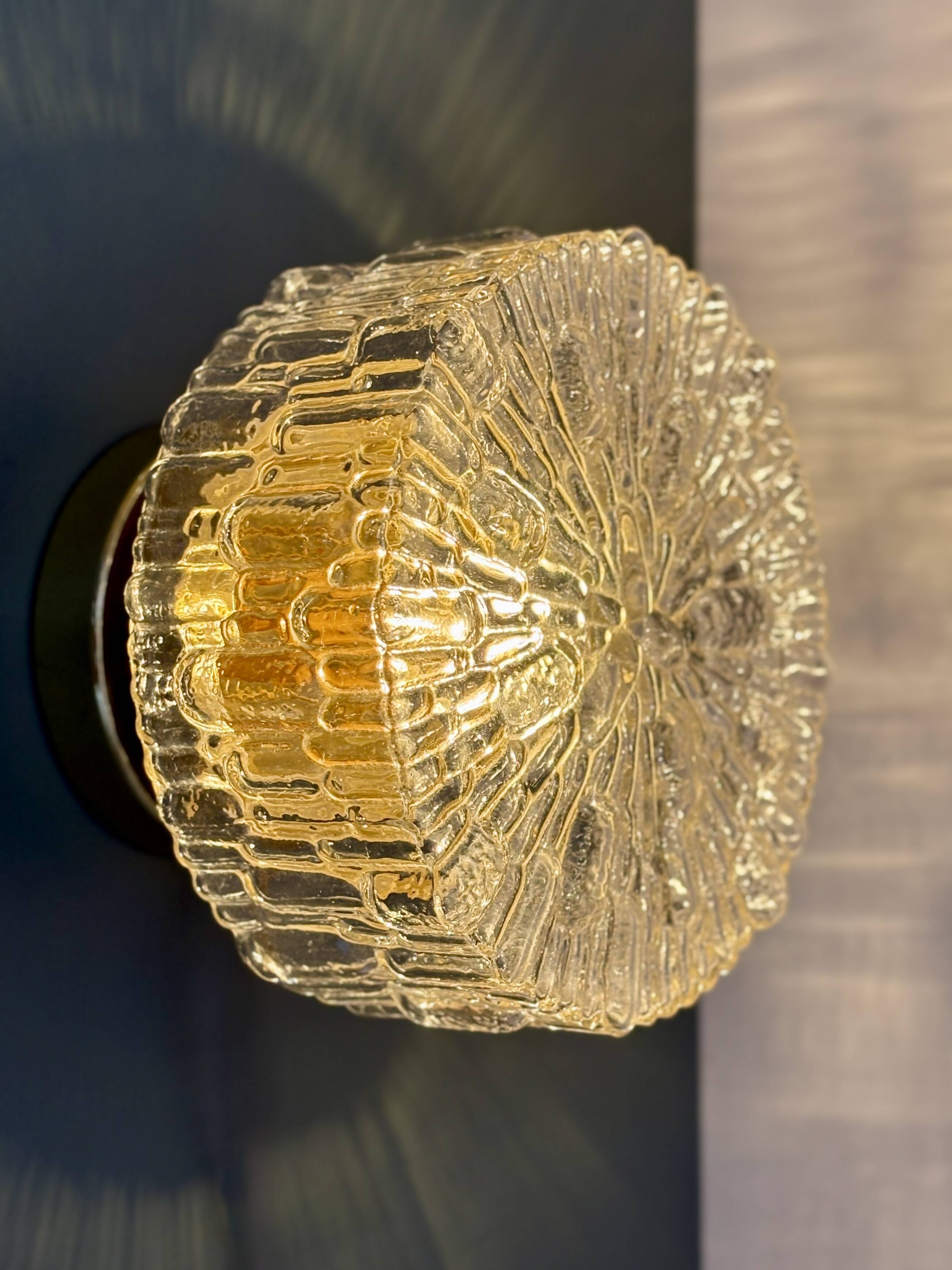 Vintage moulded glass wall or ceiling light globe