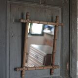 Bamboo imitation wood mirror, antique mirror, hanging mirror