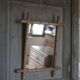 Bamboo imitation wood mirror, antique mirror, hanging mirror
