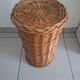 Large woven wicker basket with lid – vintage spirit
