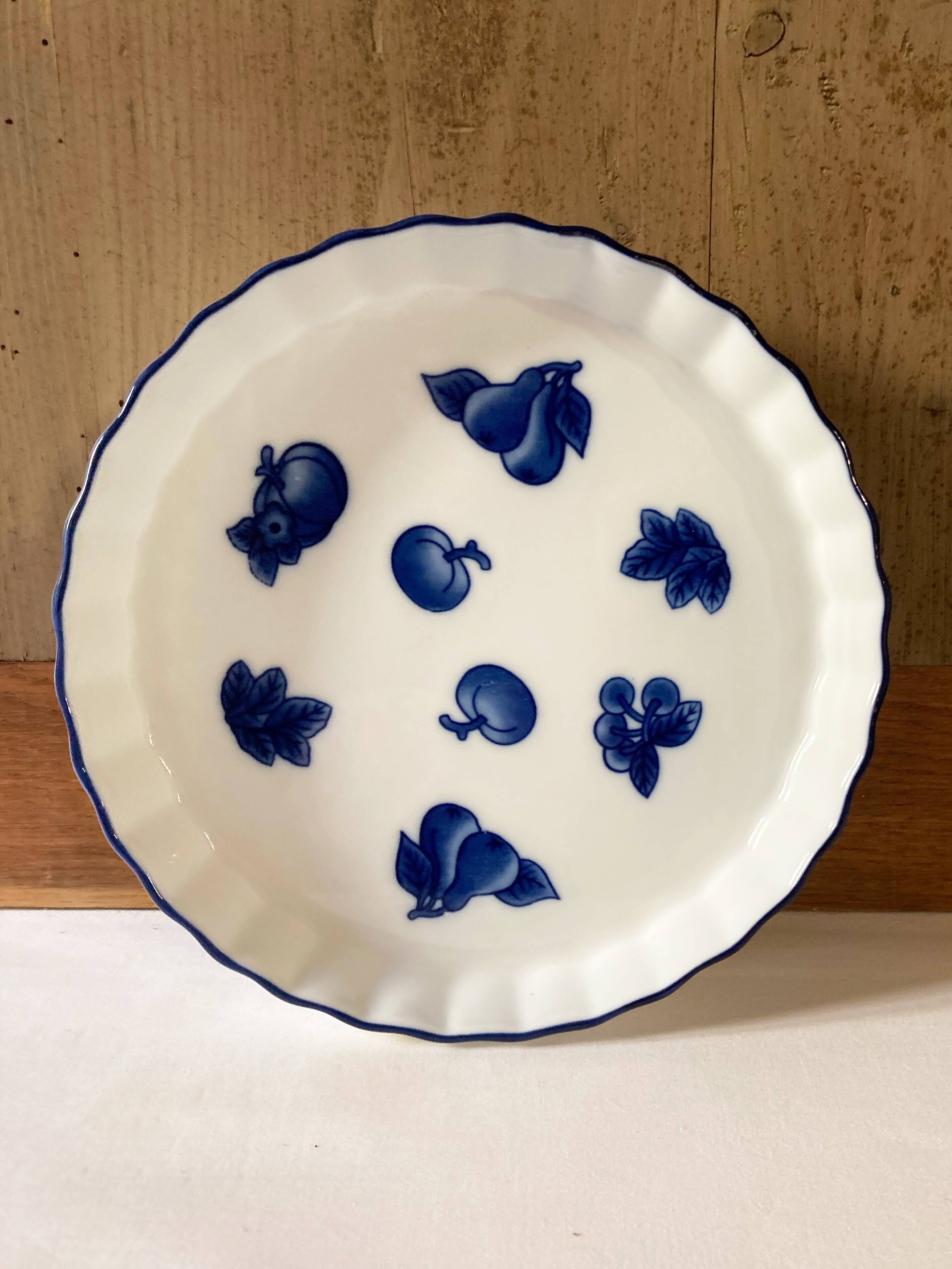 Plat à tarte en porcelaine Afibel, années 1970