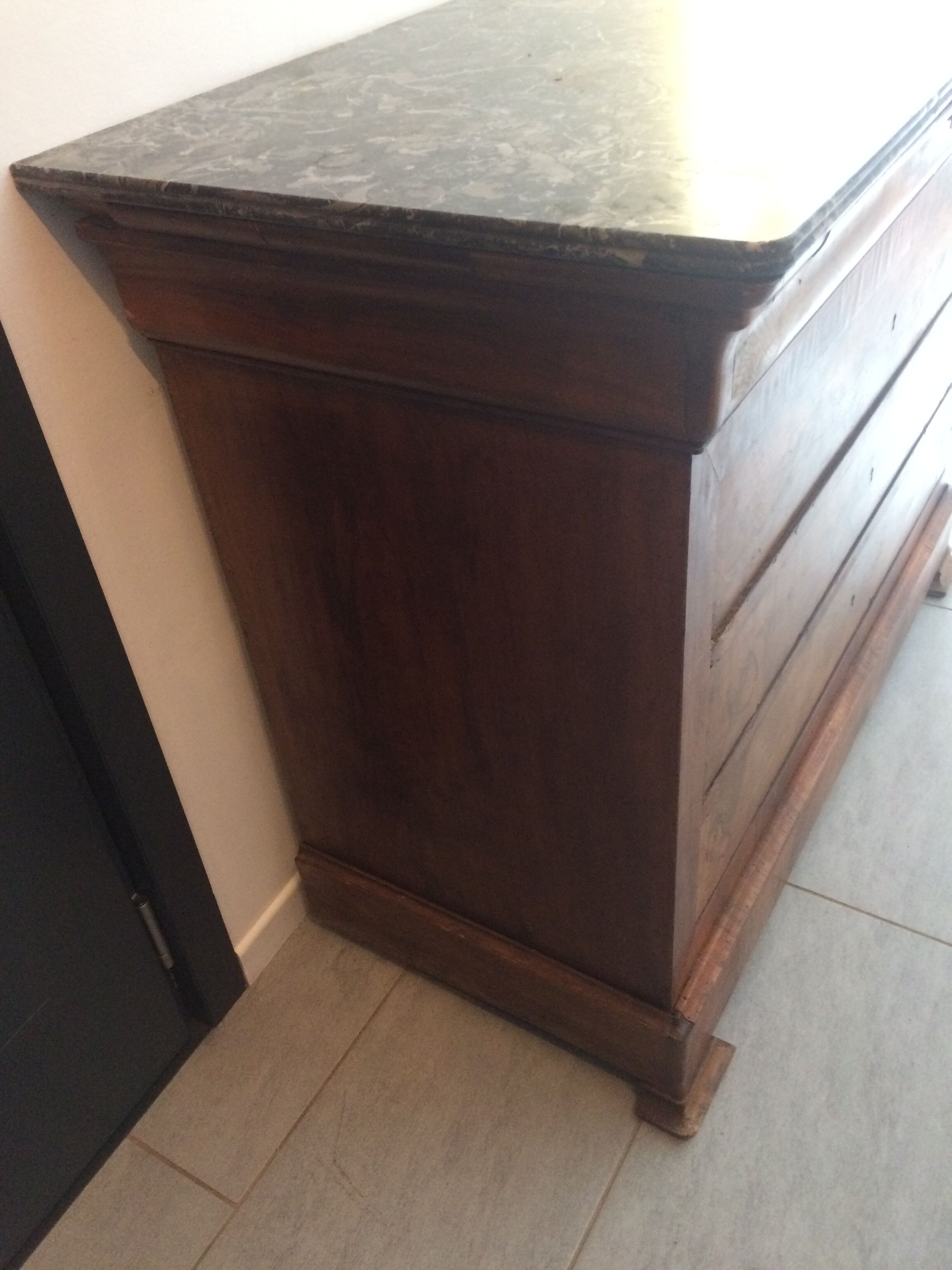 Empire dresser with marble top