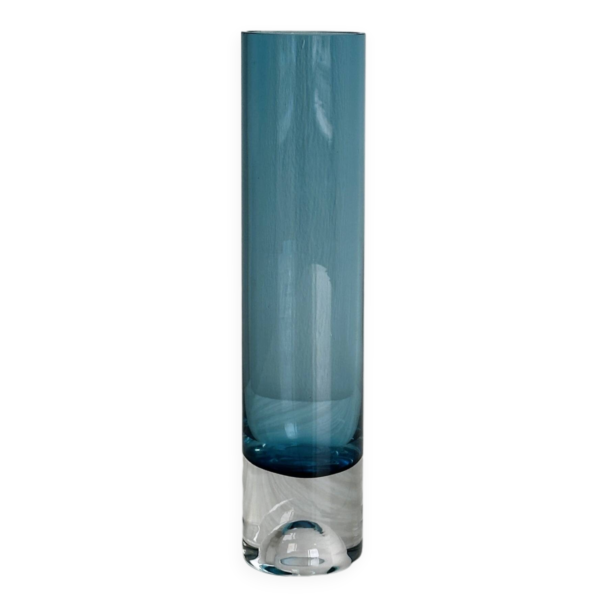 Transparent blue glass vase