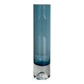 Transparent blue glass vase