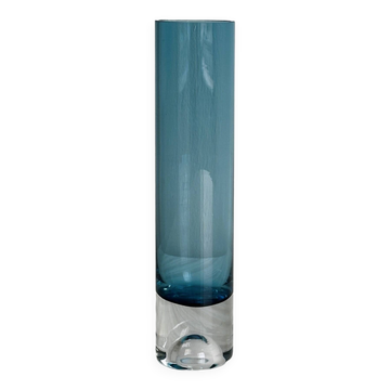 Transparent blue glass vase