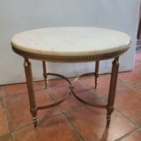 Brass and marble coffee table