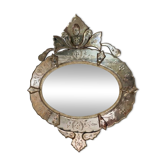 Large Venetian mirror 112 cm high and 93 cm wide.