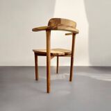 Chaise brutalist en teck