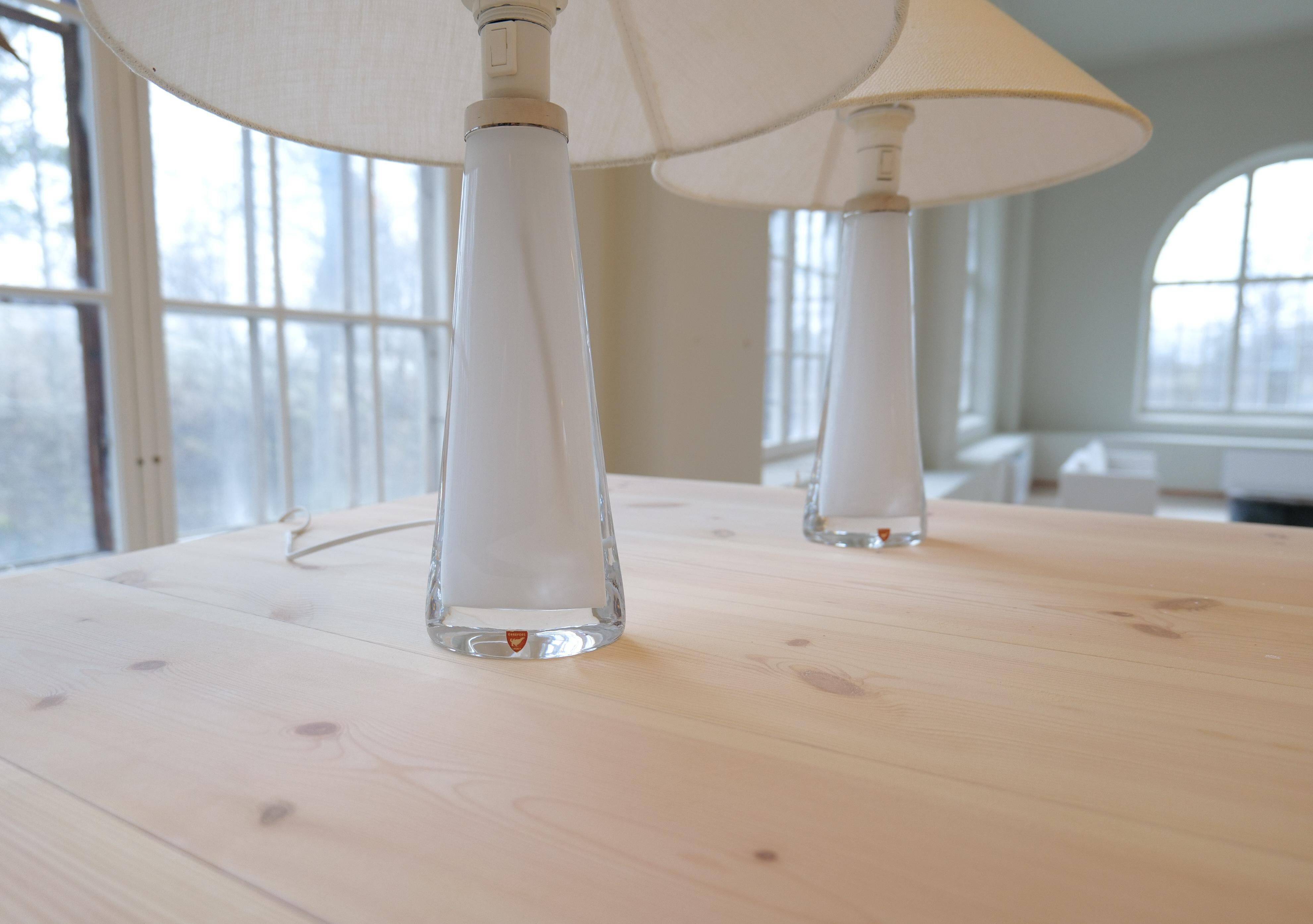 Mid-century table lamps by Carl Fagerlund for Orrefors Sweden RD, 1566