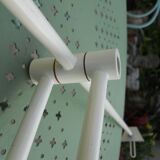 Massive swing desk lamp has two lights and a kneecap