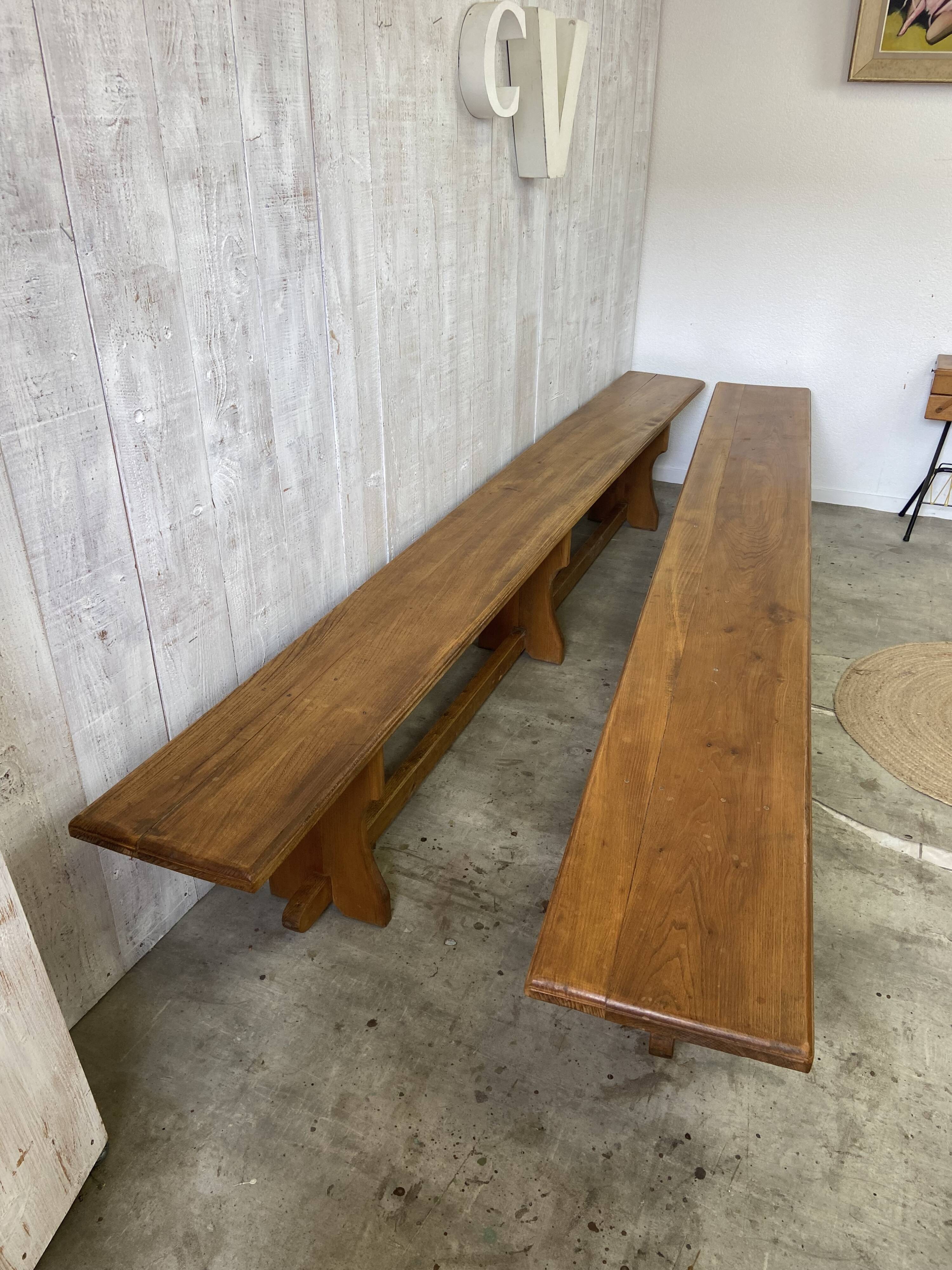 Paire de bancs de ferme 290cm