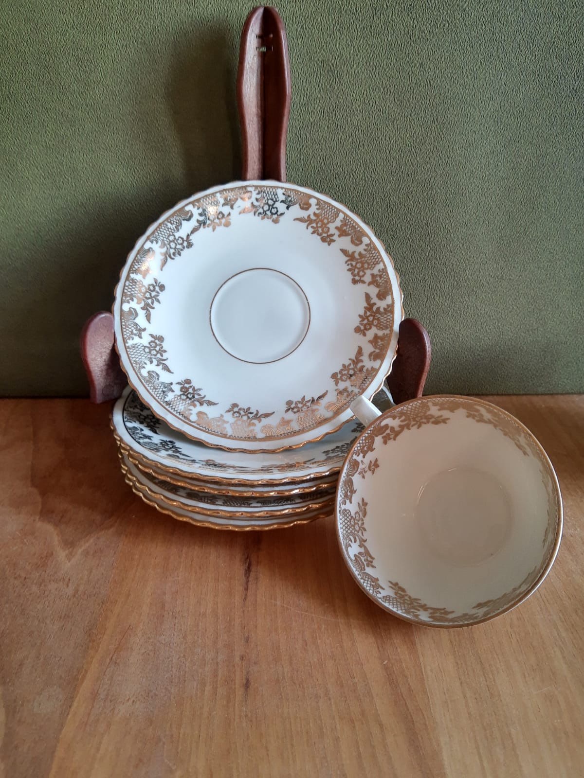 Ensemble service à café 5 tasses et sous tasses Porcelaine de Luxe ADP France