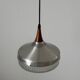 Crystal glass ceiling light with a metal frame and wood details, 1960s, Germany.