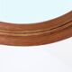 Rare round "#103" wall mirror / teak, leather, brass / by Glas Mäster, Markaryd, Sweden / 1960s / 1970s / Mid-Century Modern Design