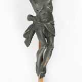 Antique realistic wooden crucifix, France ca. 1850