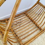 Vintage rattan log holder
