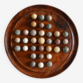Solitaire game in exotic wood and semi-precious stones