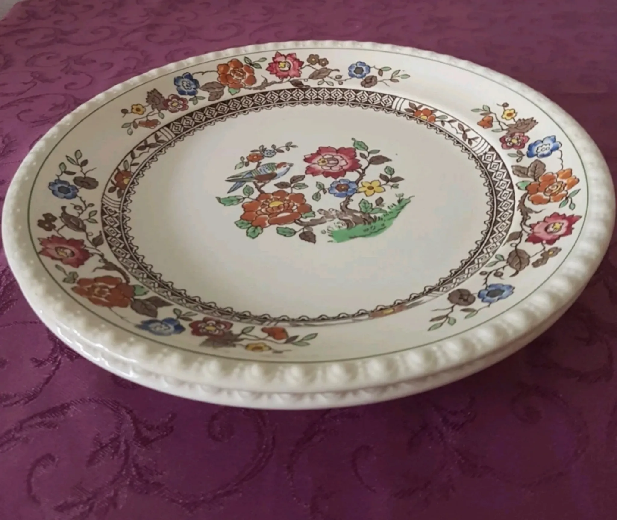 Set of 2 flat plates Villeroy & Boch, Nanking series.